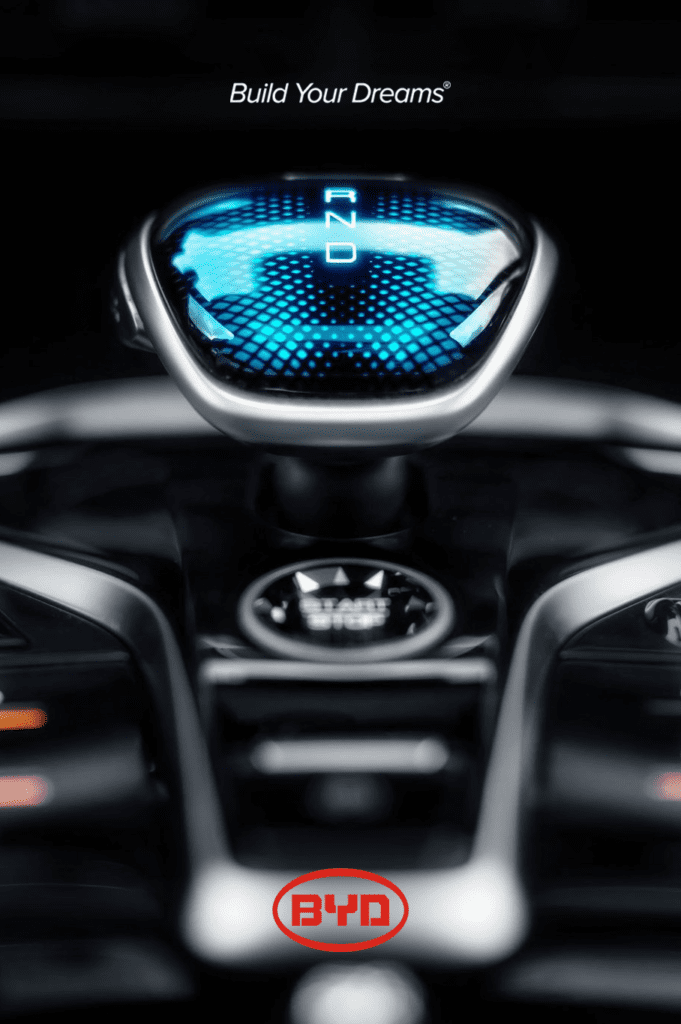 BYD Tang EV interiør midtkonsoll girspak